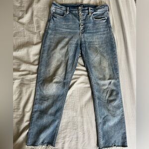 Gap cigarette light indigo raw hem jeans sz 8/29